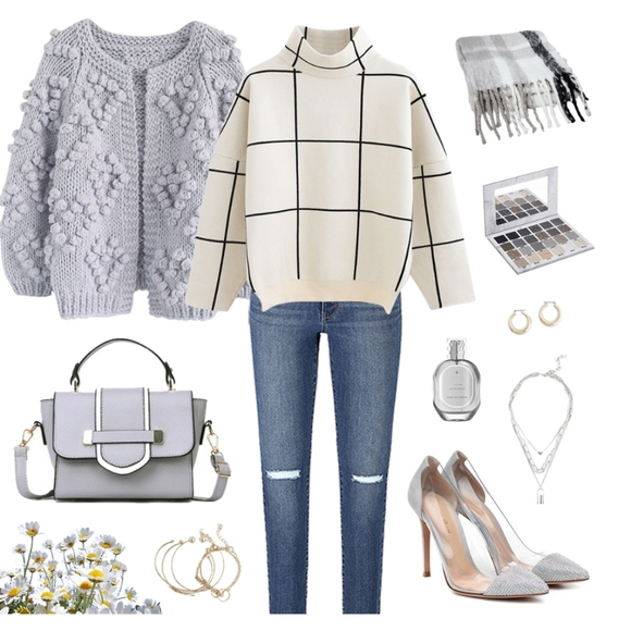 Chicwish turtleneck grid sweater - Picture 9 of 9